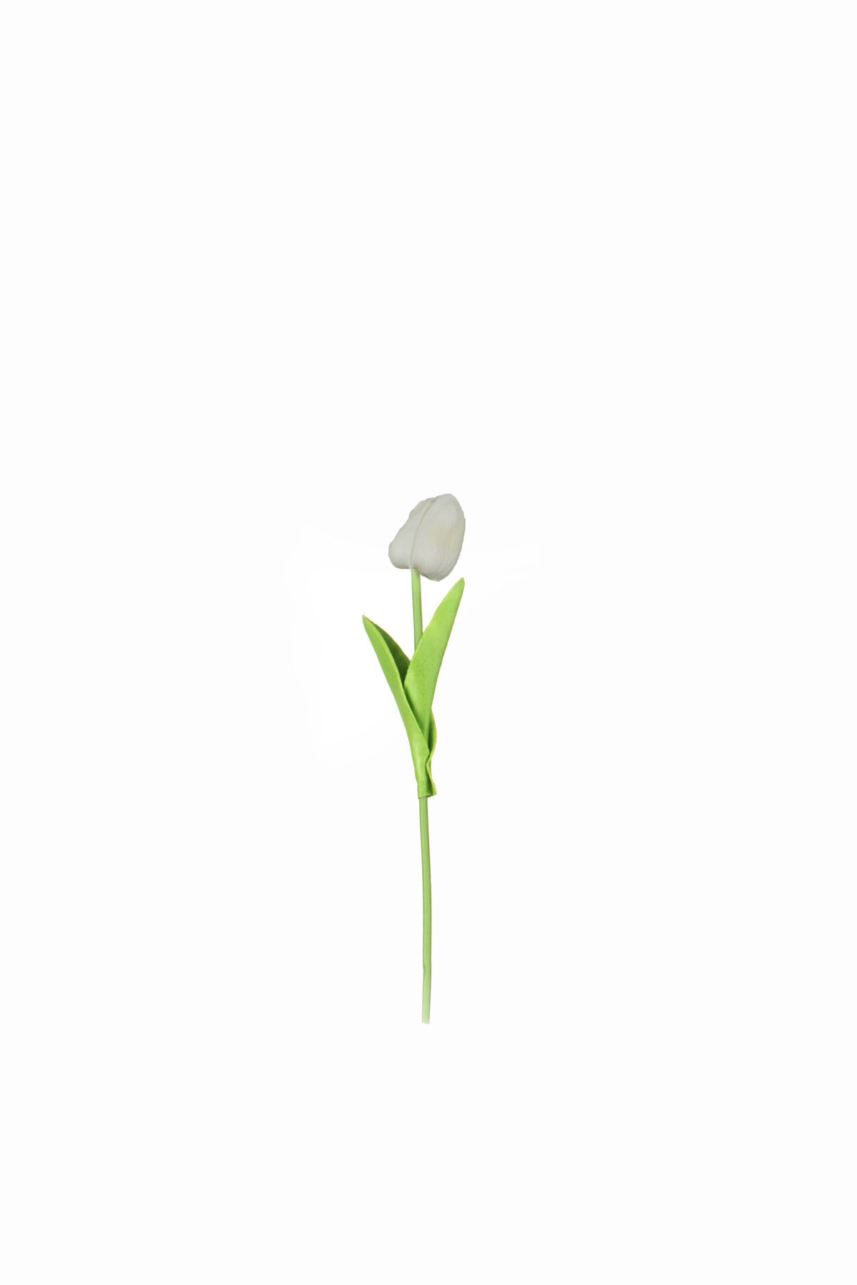 Yapay Islak Lale Gerçekçi Doku Beyaz- Yapay Lale 32 Cm