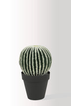 40 cm Yapay Yuvarlak Kaktüs - Büyük Boy Gerçekçi Masaüstü Dekoru - Bakım Gerektirmez