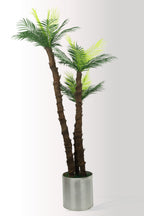 175 cm Yapay Üçüz Palmiye Ağacı - Tropikal Salon Dekoru - Gerçekçi Gövde Metal Saksı