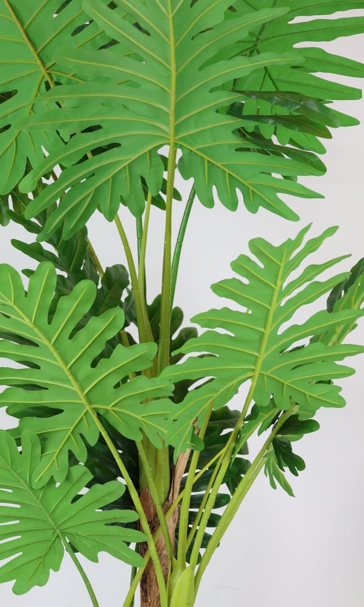 Antrasit Petek Dokulu Küre Saksıda Yapay Philodendron Selloum – 160 cm - Görsel 2