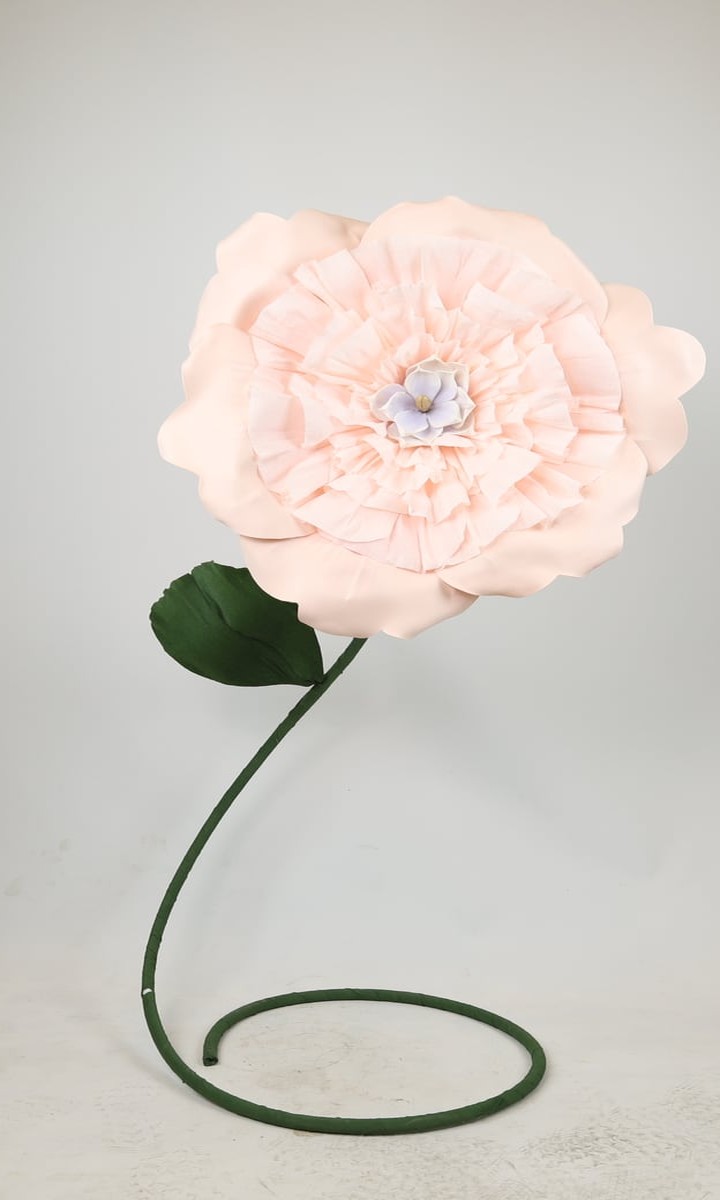 Dev Ayaklı Pudra Pembe Katmerli Dekoratif Şakayık (Peony) Çiçeği – 170 cm - Görsel 2