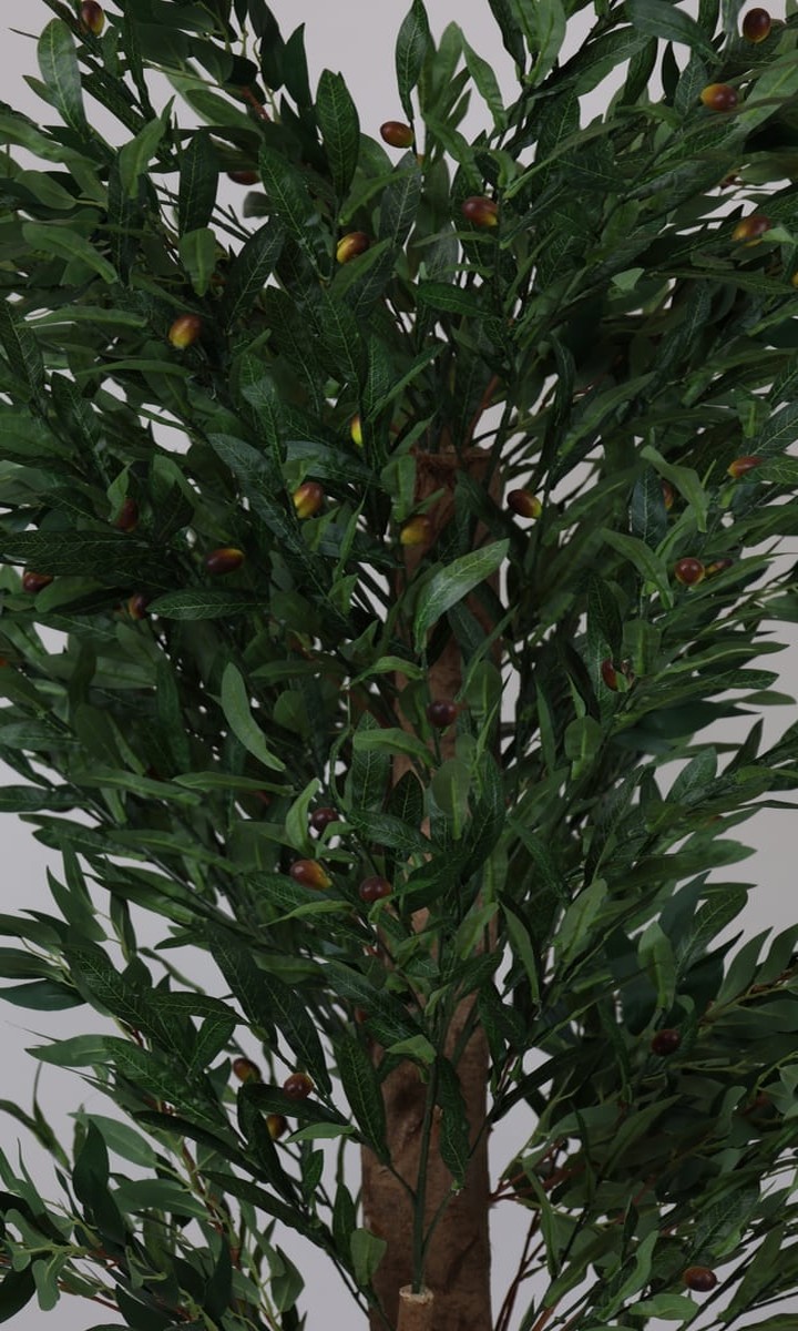 Doğal Ahşap Gövdeli Meyveli Yapay Zeytin Ağacı – 185 cm - Görsel 3